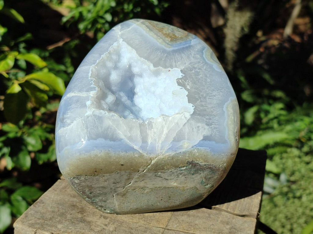 Polished Large Blue Lace Agate Standing Display Pieces x 1 From Nsanje, Malawi - Toprock Gemstones and Minerals 
