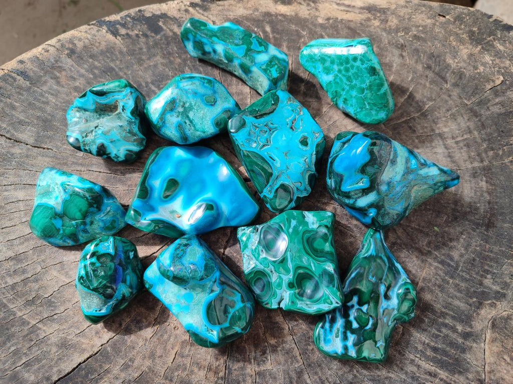 Polished Malacolla Free Forms x 12 From Kulukuluku, Congo - Toprock Gemstones and Minerals 
