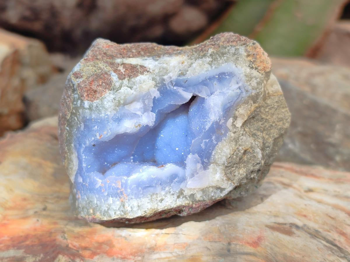 Natural Blue Lace Agate Geode Specimens x 12 From Nsanje, Malawi - Toprock Gemstones and Minerals 