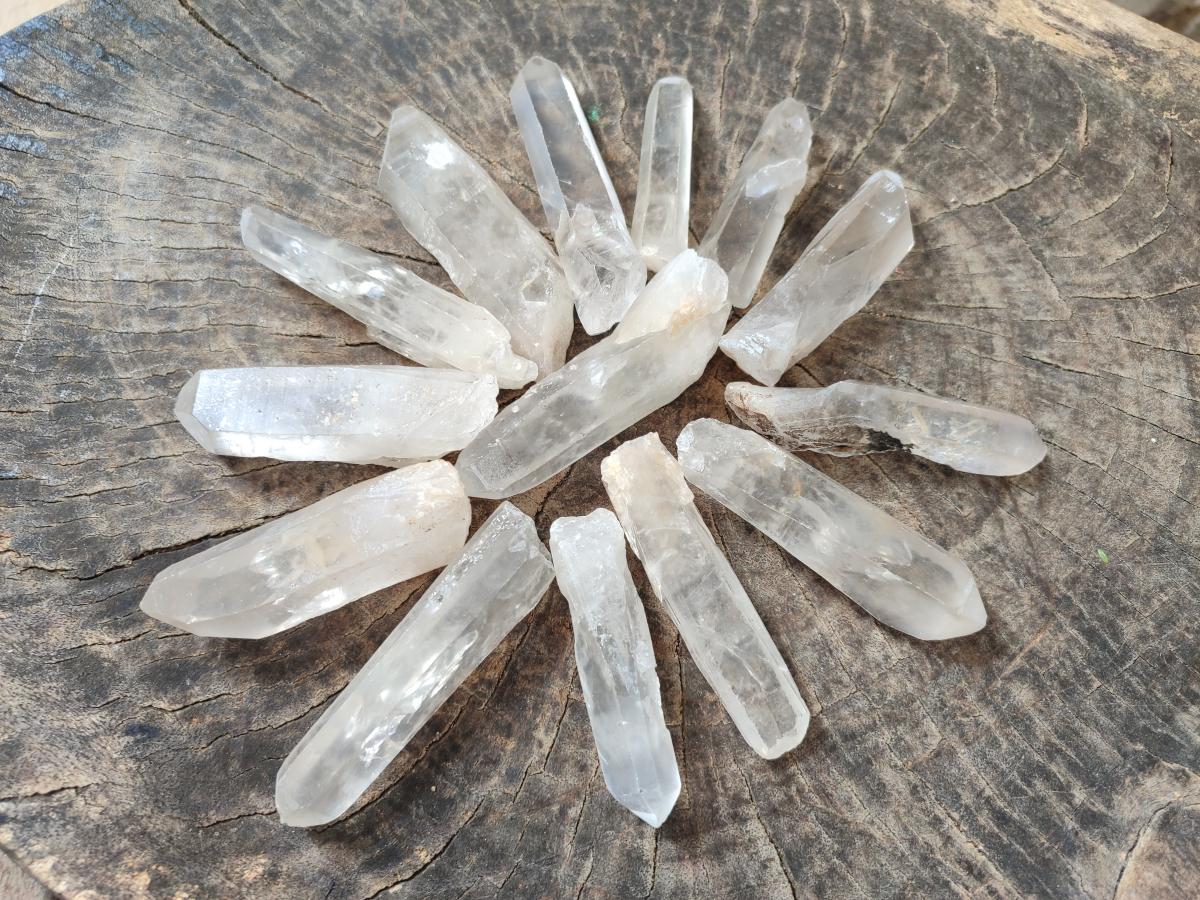 Natural Clear Quartz Single Crystals x 39 From Madagascar - Toprock Gemstones and Minerals 