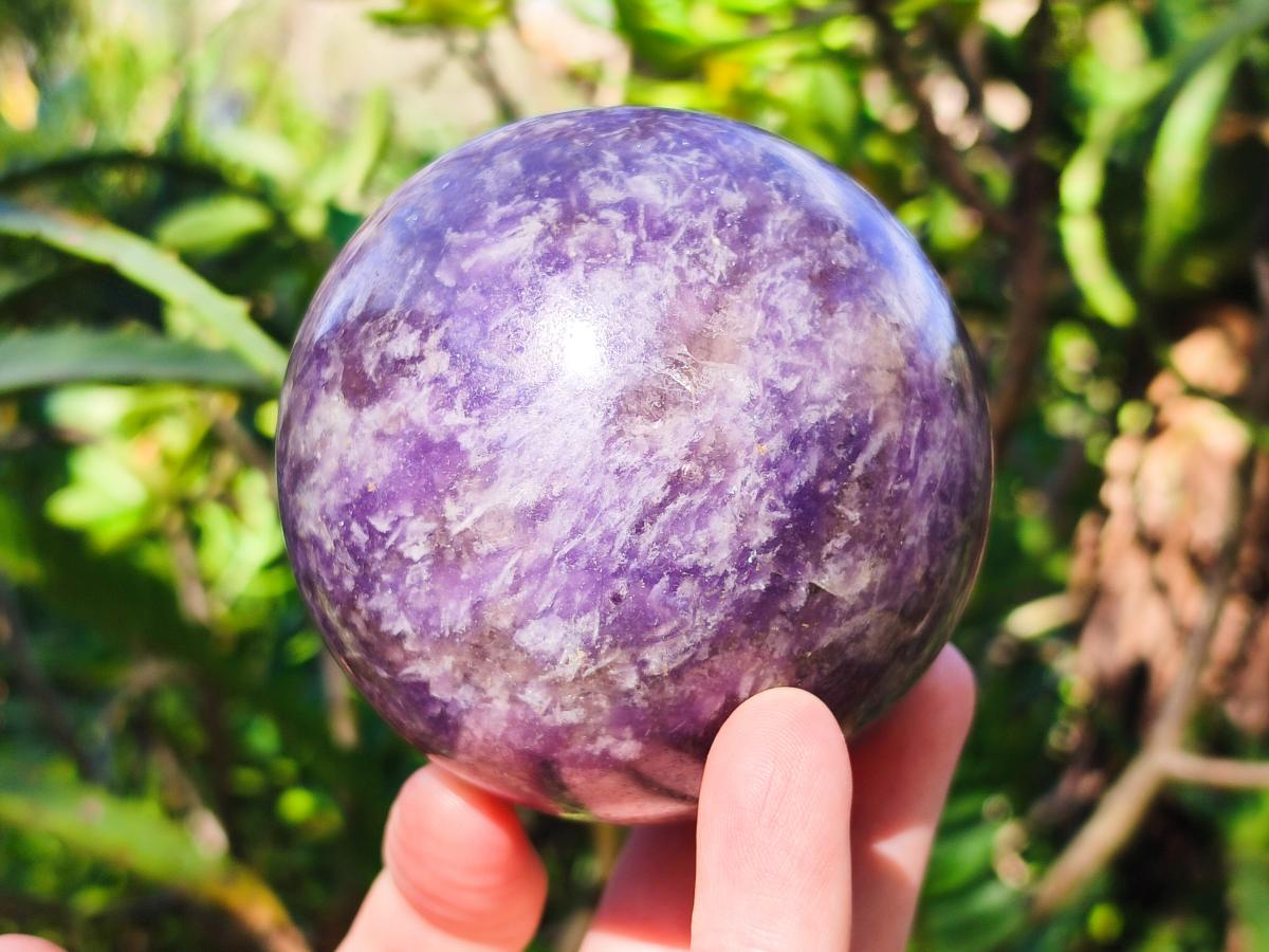 Polished Lepidolite Spheres x 2 From Ambatondrazaka, Madagascar - Toprock Gemstones and Minerals 