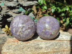 Polished Lepidolite Spheres x 2 From Ambatondrazaka, Madagascar - Toprock Gemstones and Minerals 