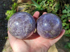 Polished Lepidolite Spheres x 2 From Ambatondrazaka, Madagascar - Toprock Gemstones and Minerals 