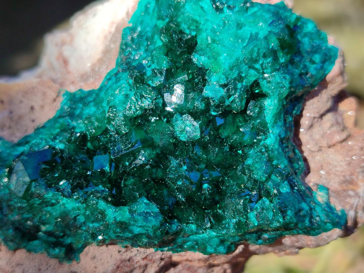 Natural Cabinet Dioptase on Dolomite Specimens x 2 From Likasi, Congo - Toprock Gemstones and Minerals 