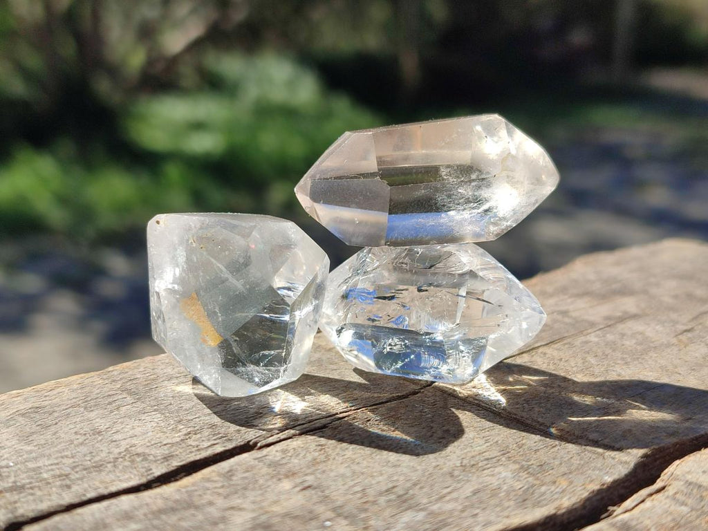 Polished Pendant Size Clear Quartz Double Terminated Crystals x 35 From Madagascar - Toprock Gemstones and Minerals 