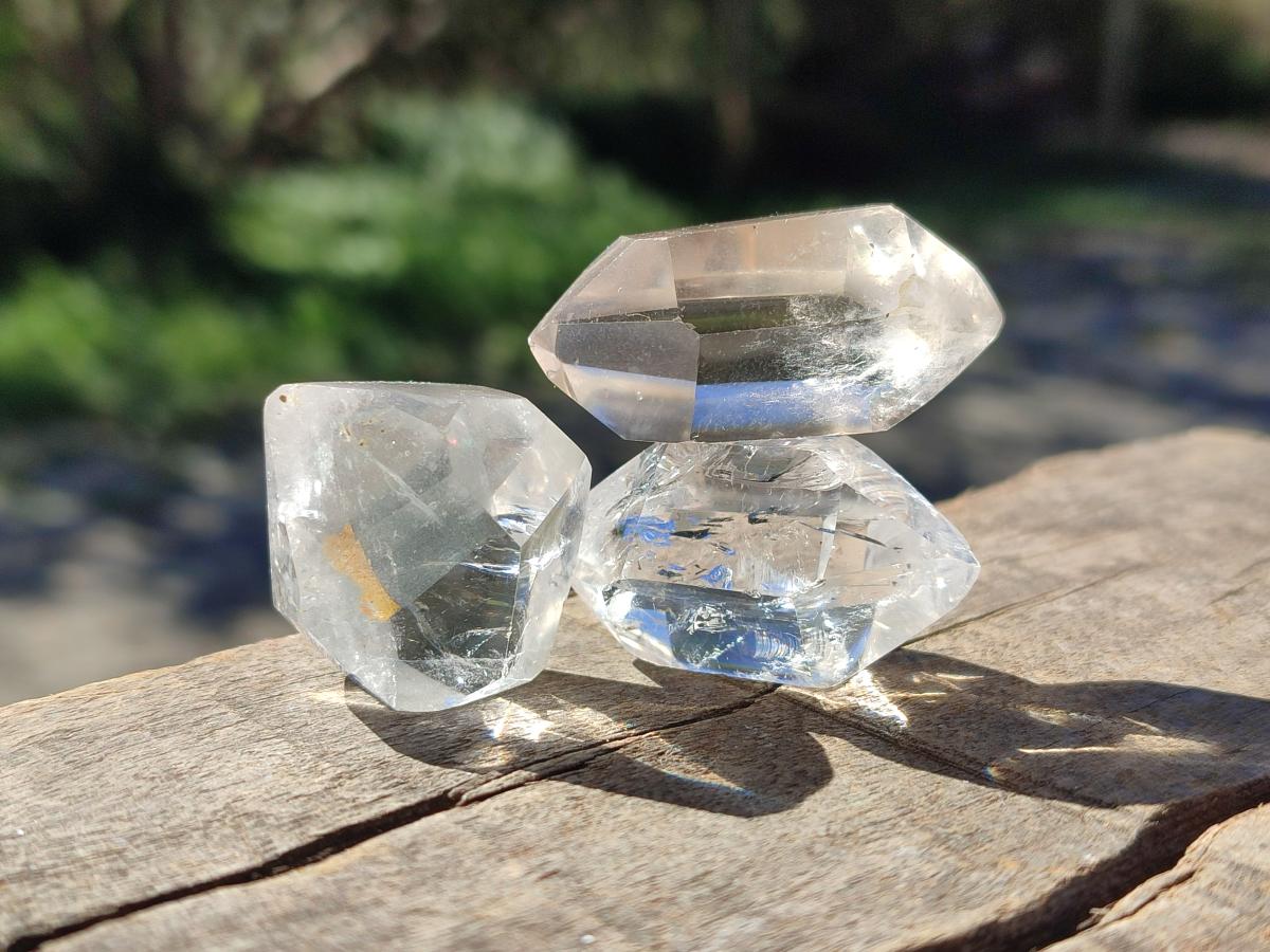 Polished Pendant Size Clear Quartz Double Terminated Crystals x 35 From Madagascar - Toprock Gemstones and Minerals 