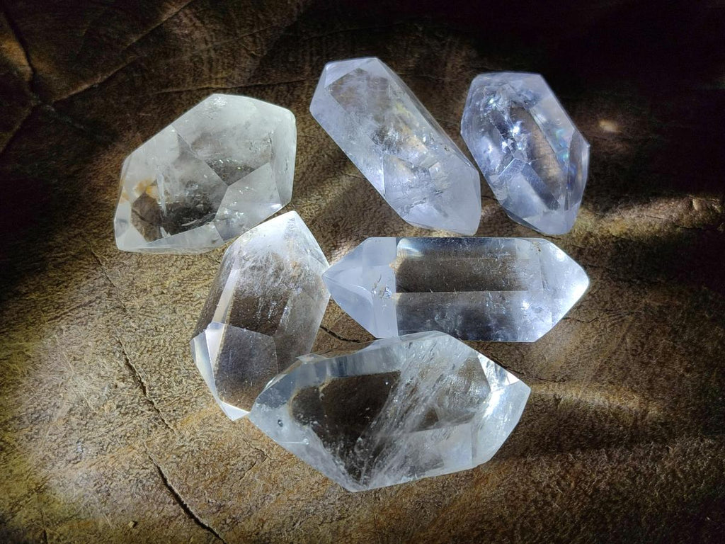 Polished Pendant Size Clear Quartz Double Terminated Crystals x 35 From Madagascar - Toprock Gemstones and Minerals 