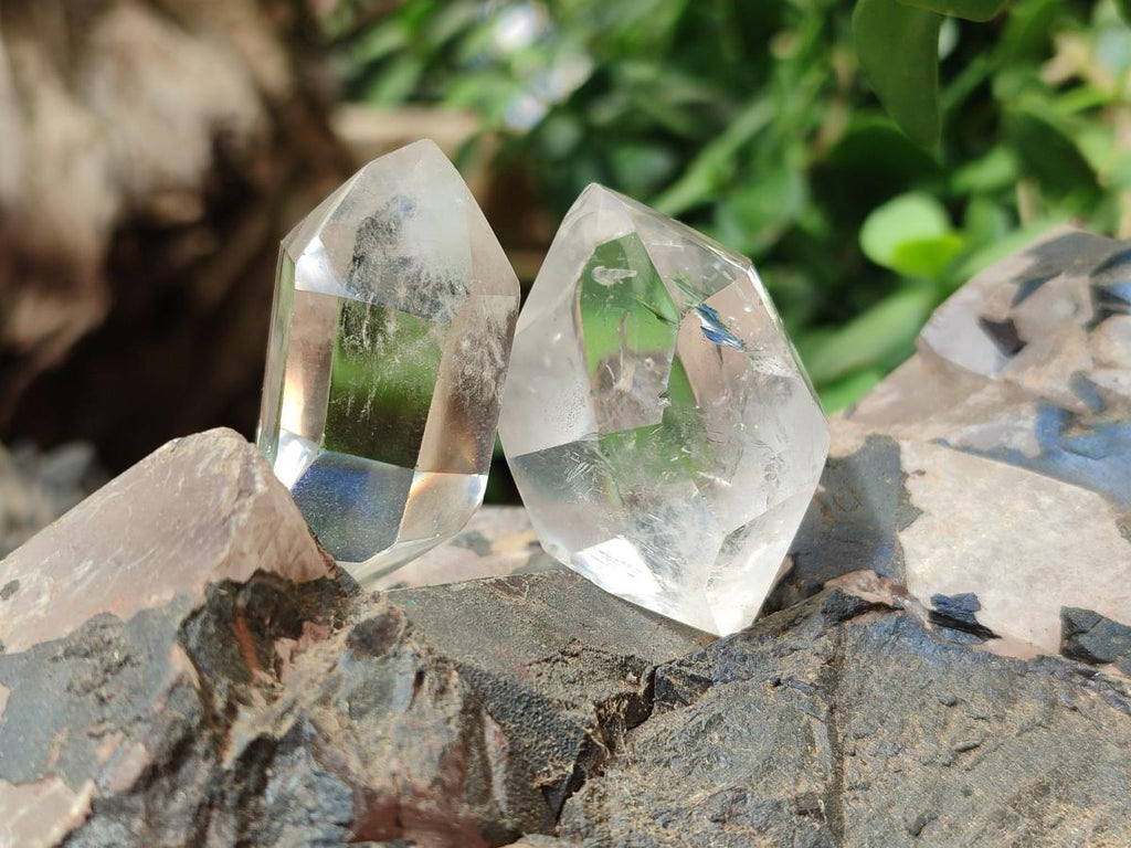 Polished Pendant Size Clear Quartz Double Terminated Crystals x 35 From Madagascar - Toprock Gemstones and Minerals 