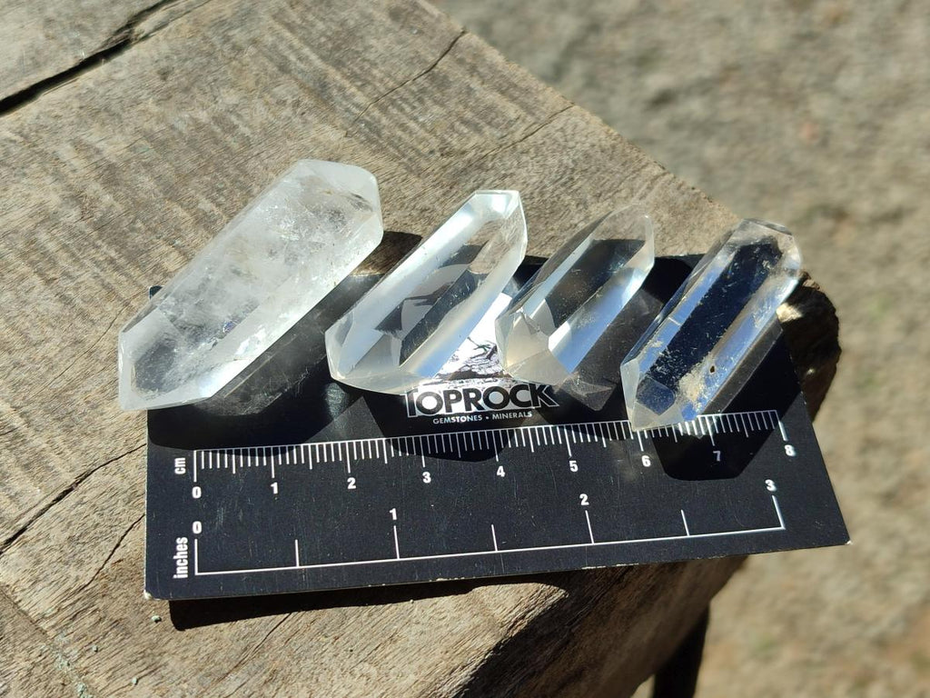 Polished Pendant Size Clear Quartz Double Terminated Crystals x 35 From Madagascar - Toprock Gemstones and Minerals 