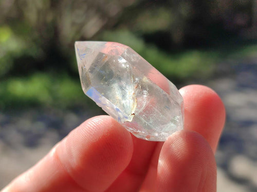 Polished Pendant Size Clear Quartz Double Terminated Crystals x 35 From Madagascar - Toprock Gemstones and Minerals 