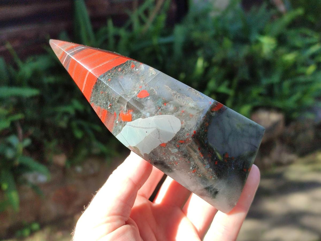 Polished Bloodstone Display Crystal Points x 2 From Swaziland - Toprock Gemstones and Minerals 