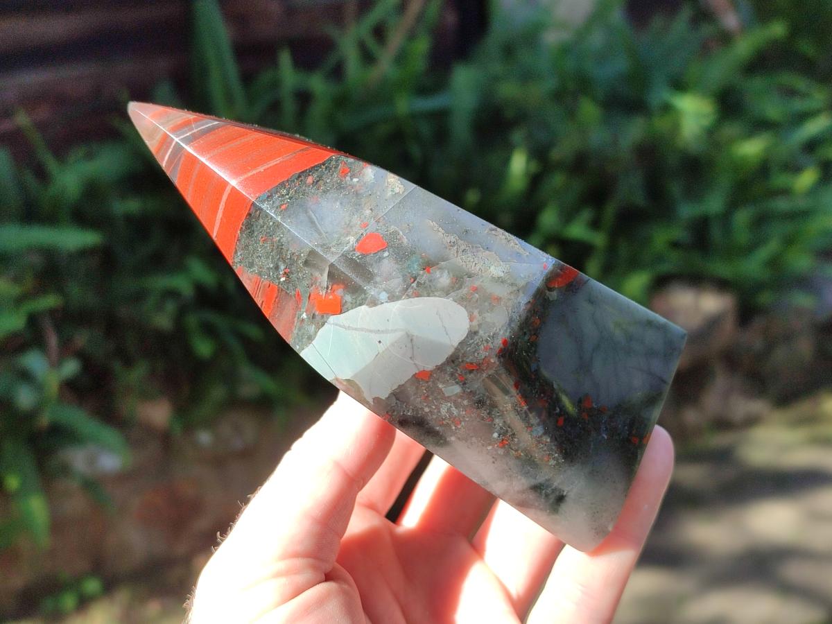 Polished Bloodstone Display Crystal Points x 2 From Swaziland - Toprock Gemstones and Minerals 