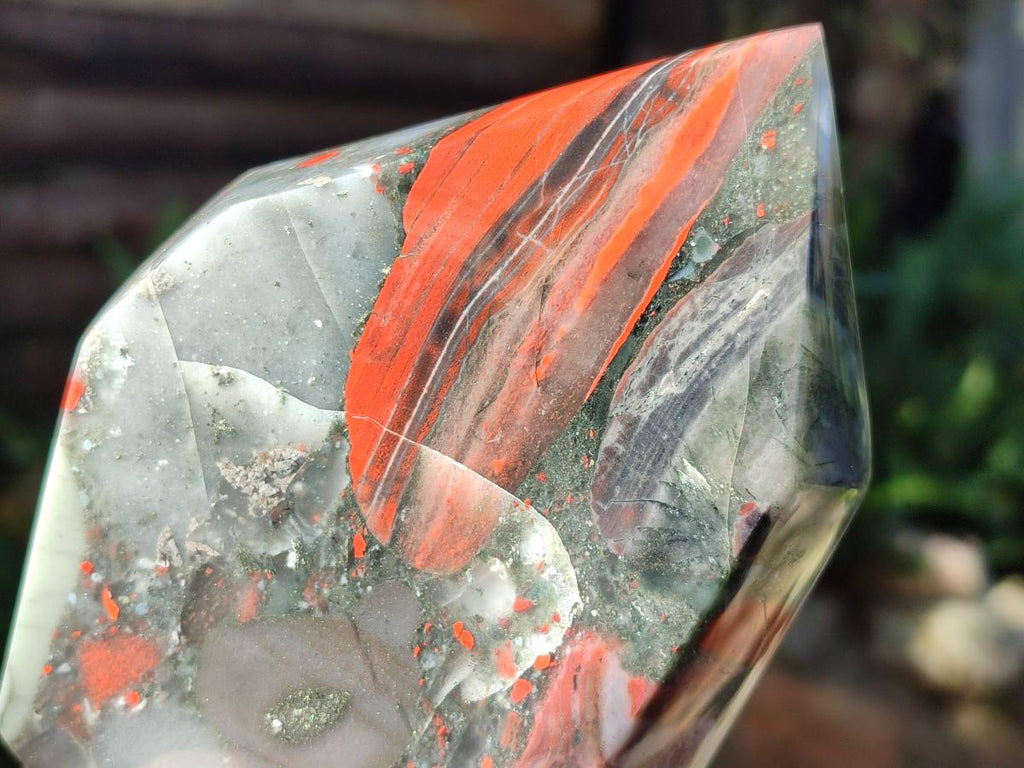 Polished Bloodstone Display Crystal Points x 2 From Swaziland - Toprock Gemstones and Minerals 