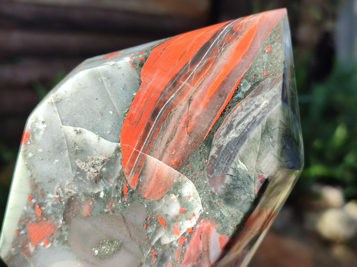 Polished Bloodstone Display Crystal Points x 2 From Swaziland - Toprock Gemstones and Minerals 