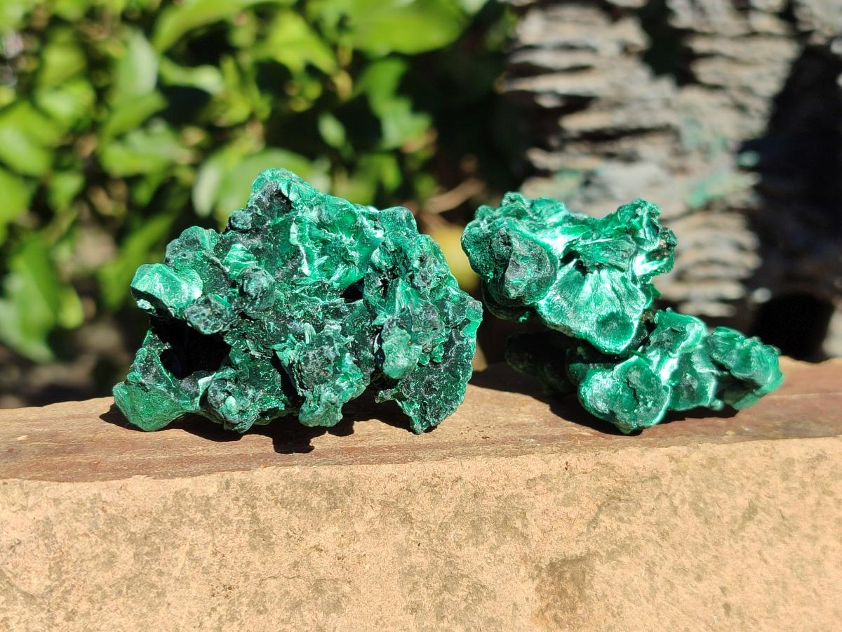 Natural Silky Malachite Specimens x 7 From Kasompe, Congo - Toprock Gemstones and Minerals 