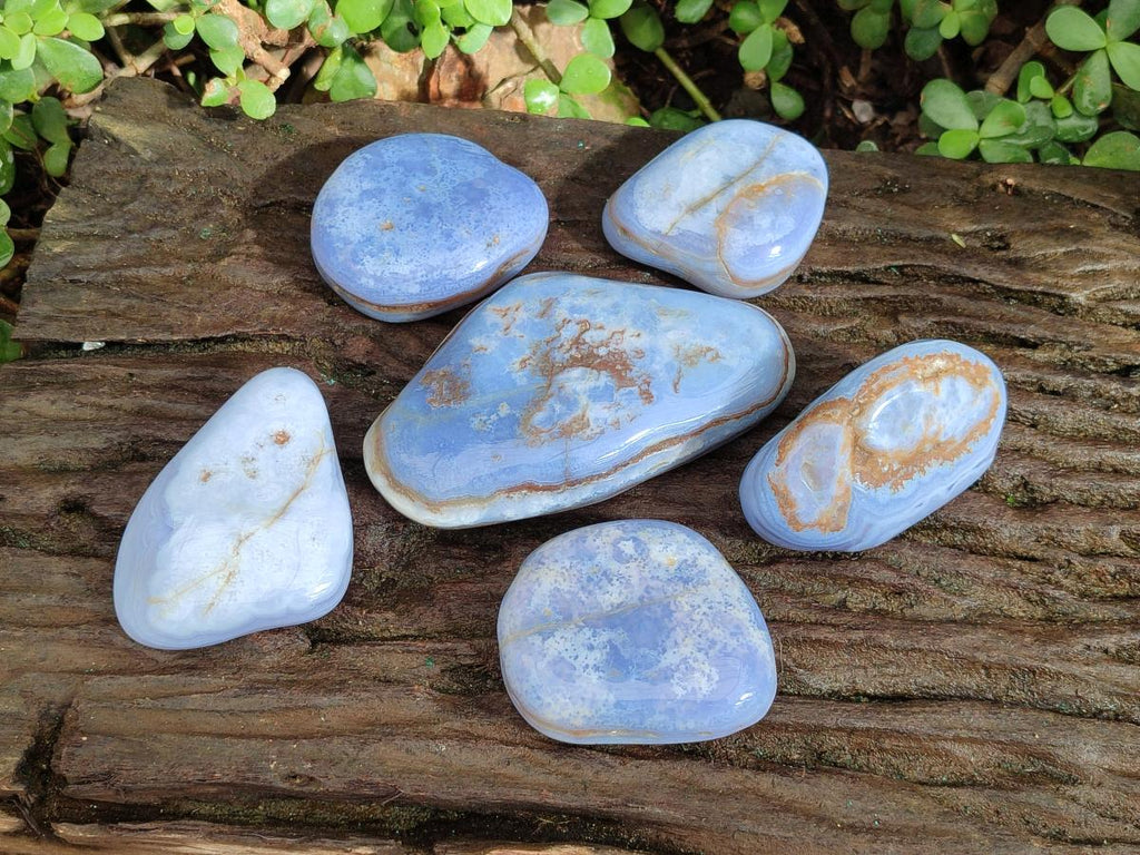 Polished Blue Lace Agate Free Forms x 6 From Nsanje, Malawi - Toprock Gemstones and Minerals 