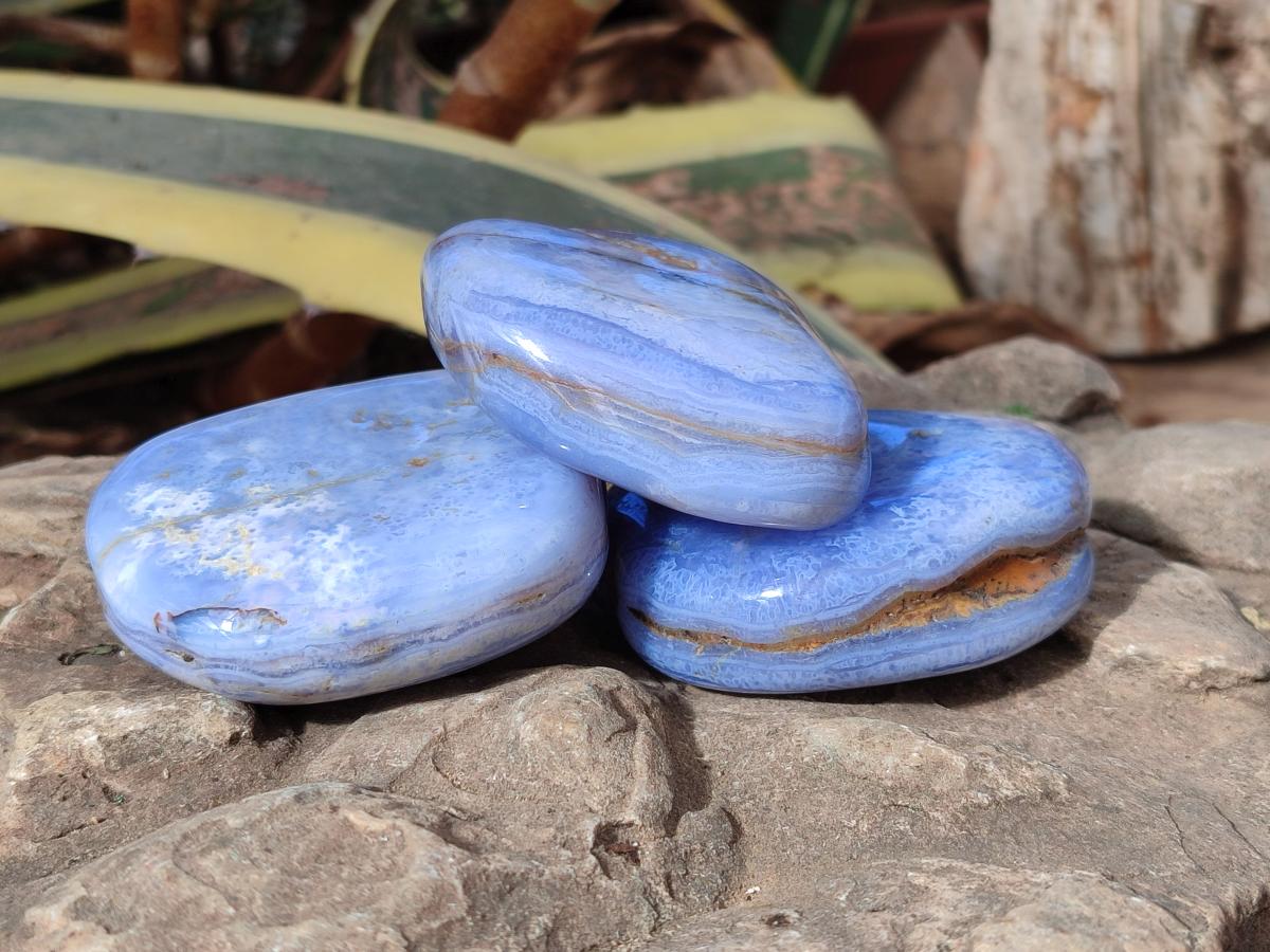 Polished Blue Lace Agate Free Forms x 6 From Nsanje, Malawi - Toprock Gemstones and Minerals 