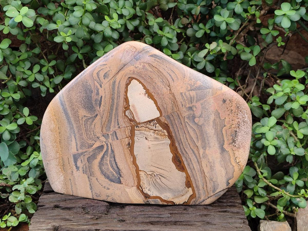 Polished XL Picture Stone Jasper Standing Display Piece x 1 From Ais-Ais, Namibia - Toprock Gemstones and Minerals 