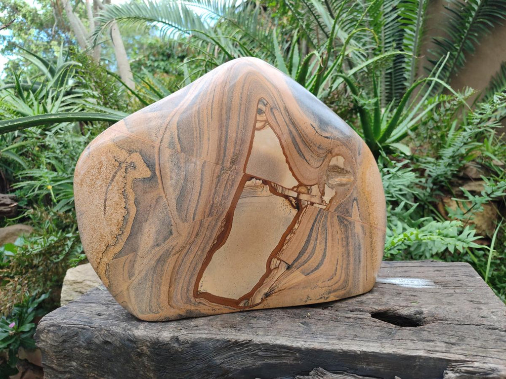 Polished XL Picture Stone Jasper Standing Display Piece x 1 From Ais-Ais, Namibia - Toprock Gemstones and Minerals 