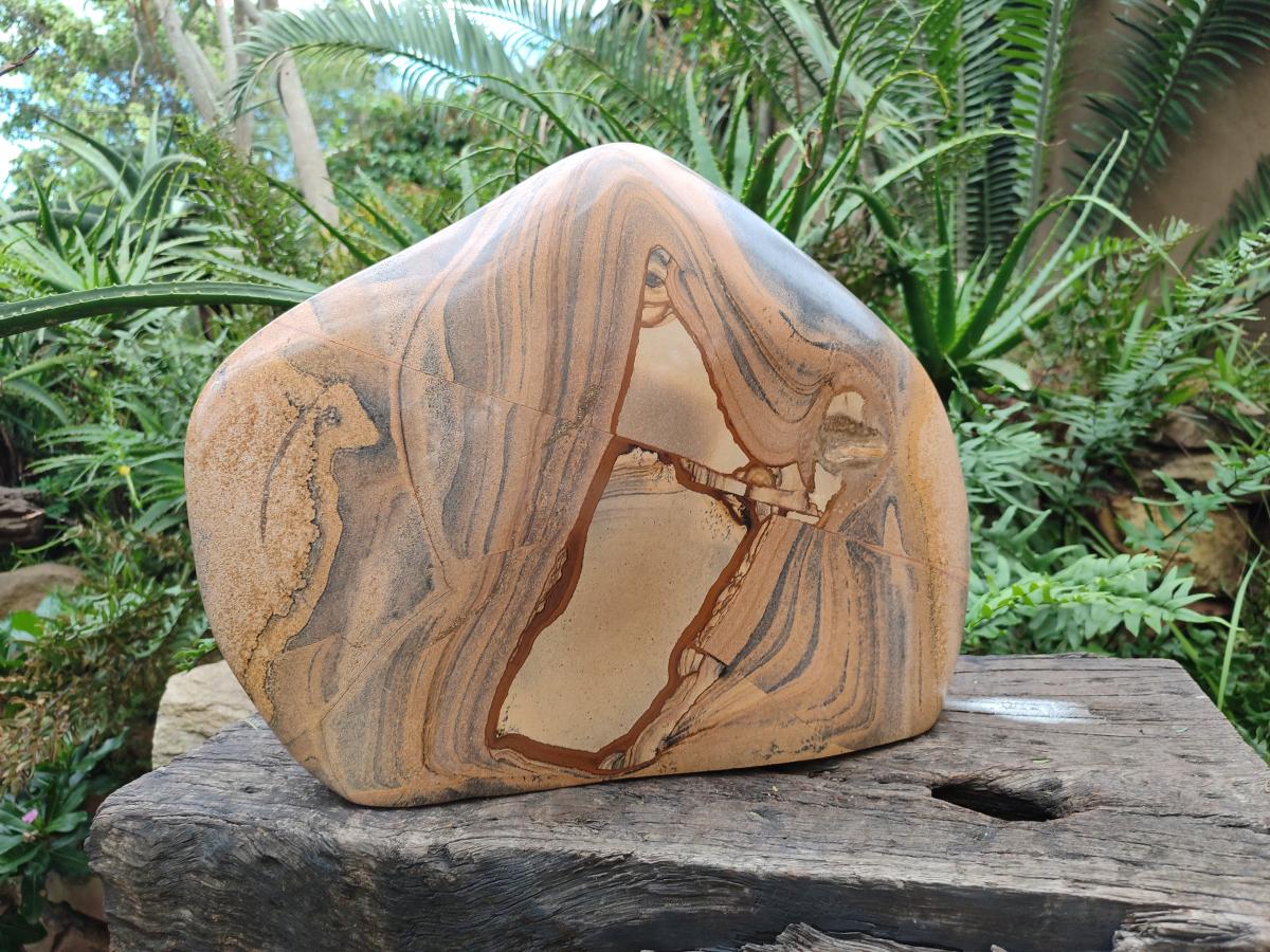 Polished XL Picture Stone Jasper Standing Display Piece x 1 From Ais-Ais, Namibia - Toprock Gemstones and Minerals 