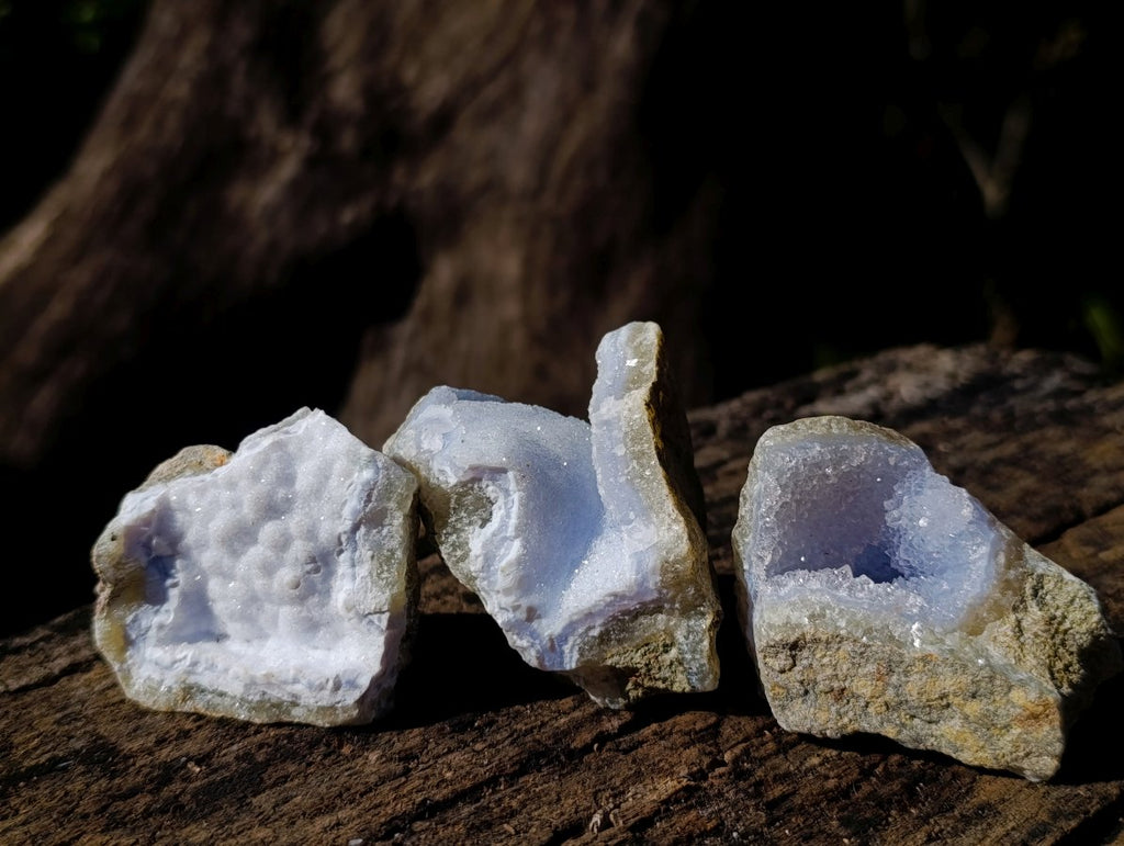 Natural Blue Lace Agate Specimens x 12 From Nsanje, Malawi - Toprock Gemstones and Minerals 