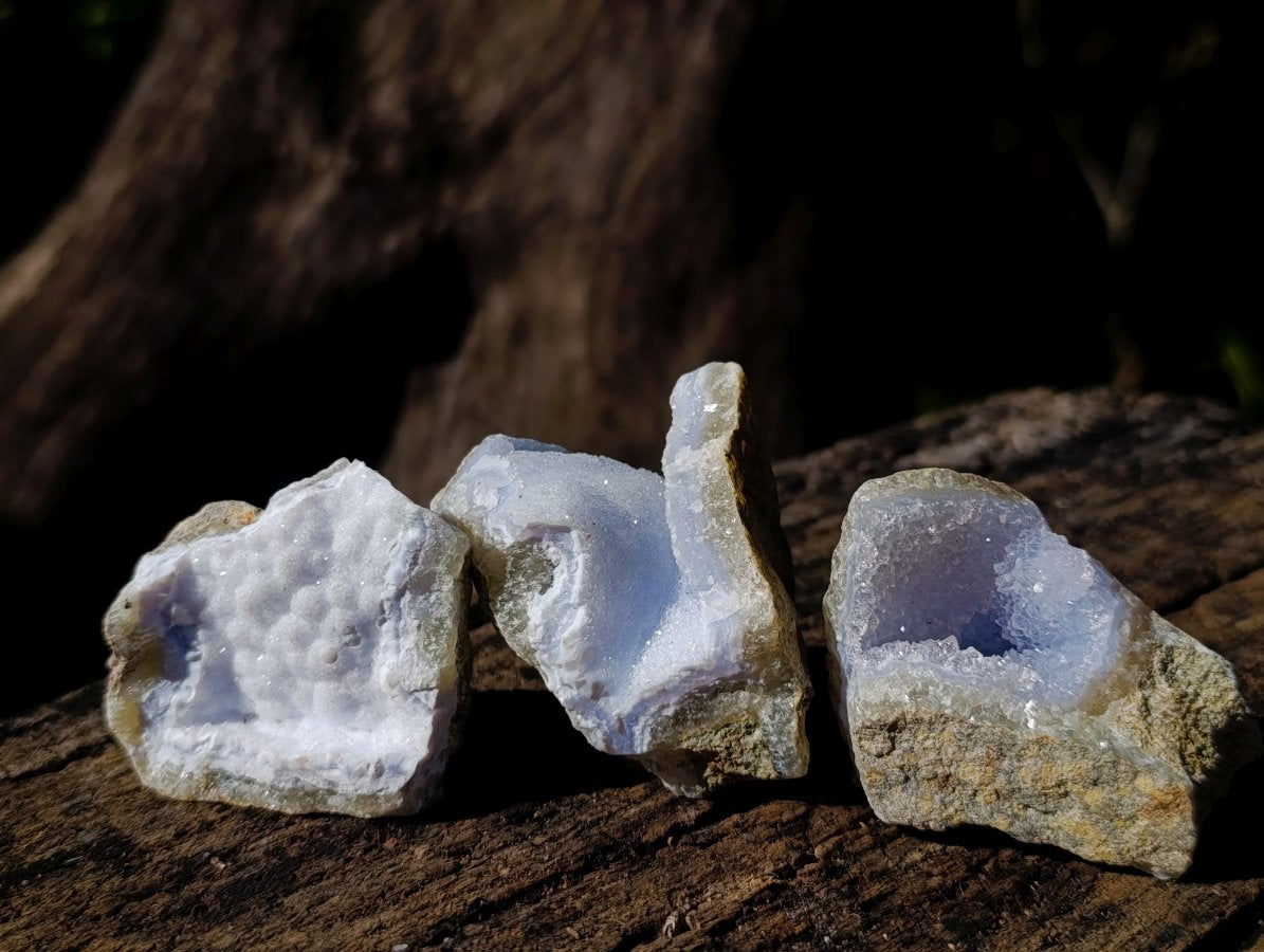 Natural Blue Lace Agate Specimens x 12 From Nsanje, Malawi - Toprock Gemstones and Minerals 