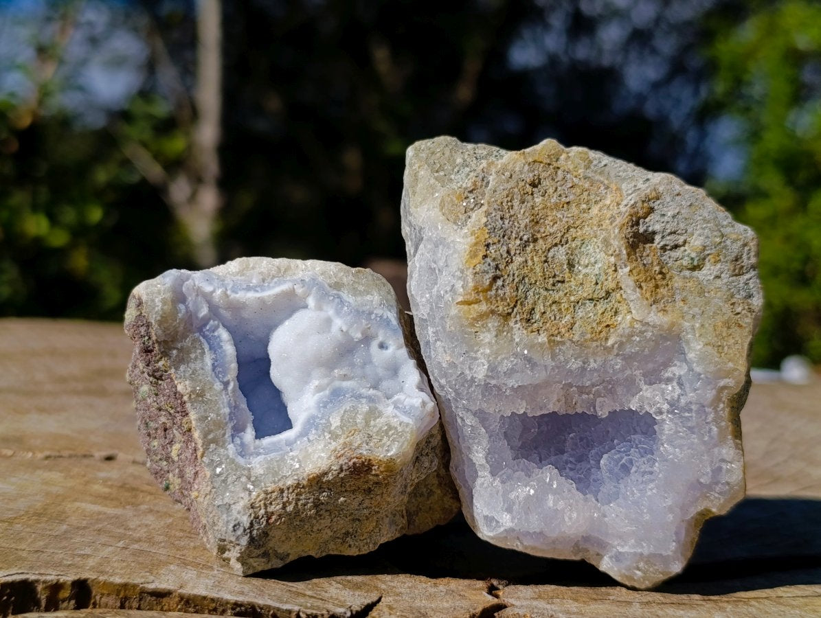 Natural Blue Lace Agate Specimens x 12 From Nsanje, Malawi - Toprock Gemstones and Minerals 