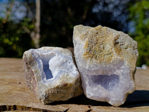 Natural Blue Lace Agate Specimens x 12 From Nsanje, Malawi - Toprock Gemstones and Minerals 