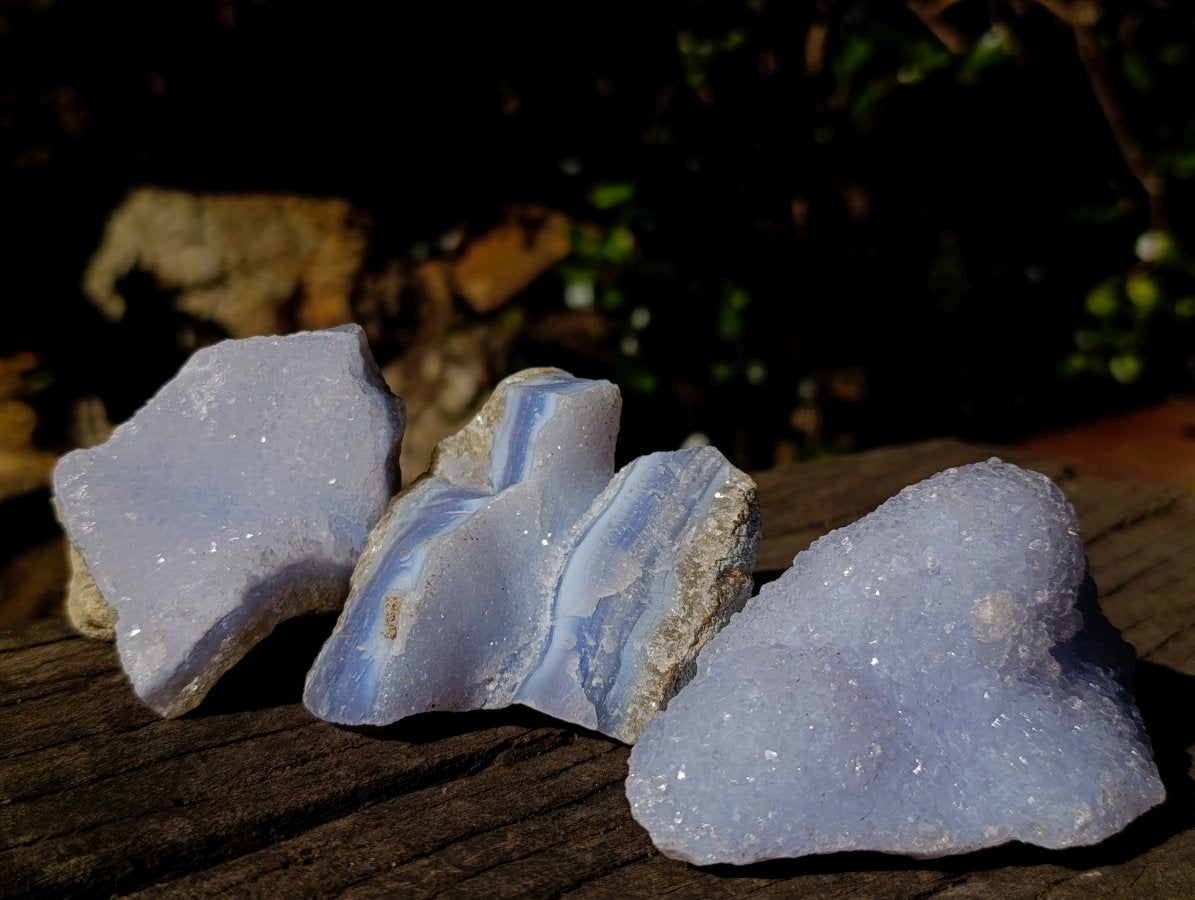 Natural Blue Lace Agate Specimens x 12 From Nsanje, Malawi - Toprock Gemstones and Minerals 