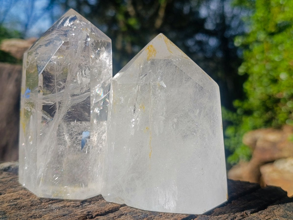 Polished Clear Quartz Display Crystals x 3 From Madagascar - Toprock Gemstones and Minerals 