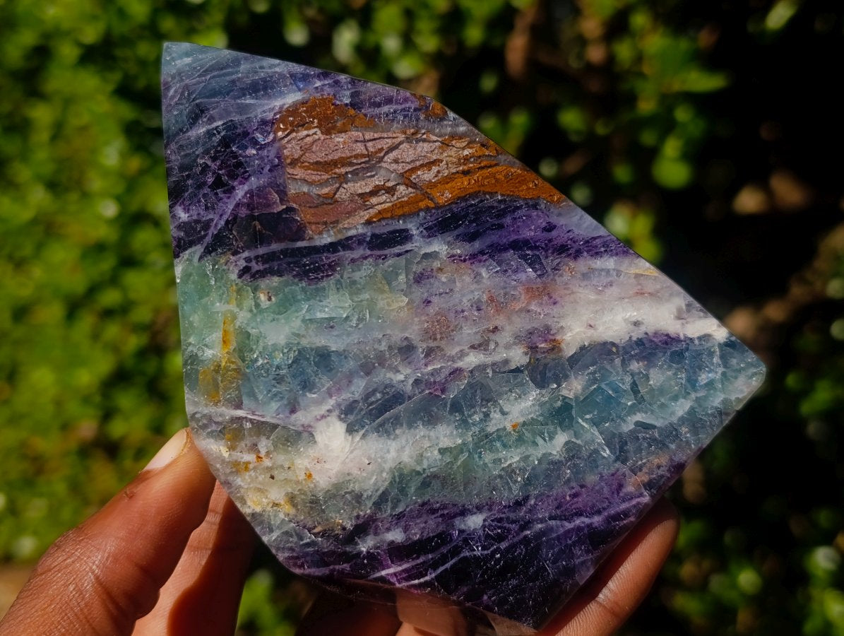 Polished Watermelon Fluorite Crystal Points x 2 From Uis, Namibia - Toprock Gemstones and Minerals 