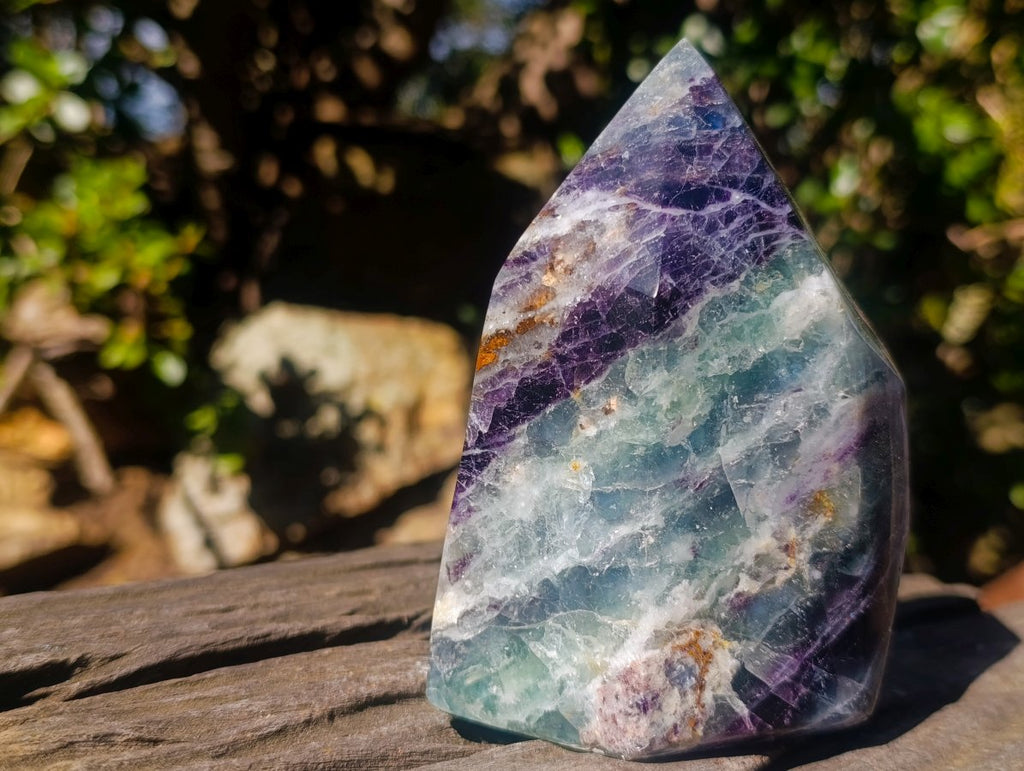 Polished Watermelon Fluorite Crystal Points x 2 From Uis, Namibia - Toprock Gemstones and Minerals 