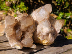 Natural Cascading White Phantom Smokey Luena Quartz Clusters x 2 From Luena, Congo - Toprock Gemstones and Minerals 