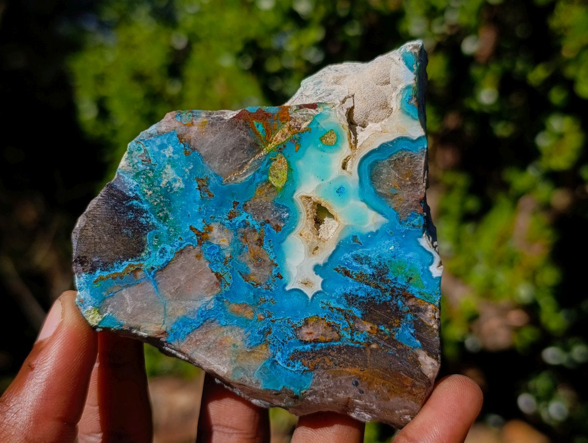 Polished on One Side Shattuckite Free Forms x 12 From Kaokoveld, Namibia - Toprock Gemstones and Minerals 