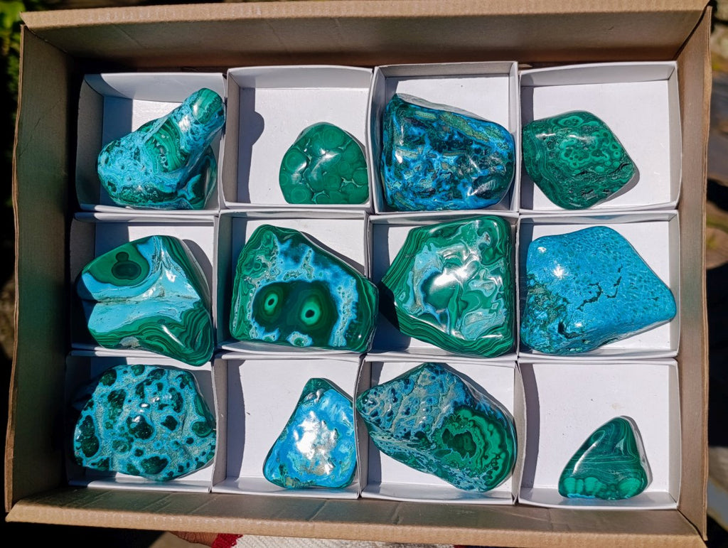 Polished Malacolla Free Forms x 12 From Kulukuluku, Congo - Toprock Gemstones and Minerals 