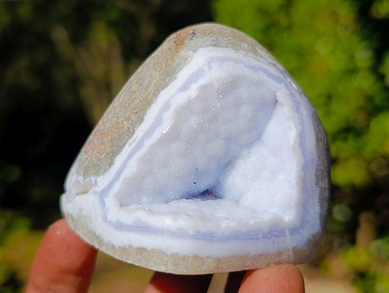 Polished Blue Lace Agate Standing Display Pieces and Free Forms x 9 From Nsanje, Malawi - Toprock Gemstones and Minerals 