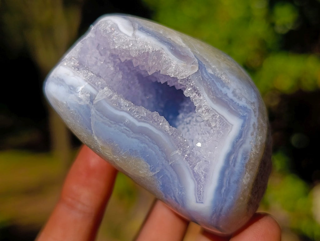 Polished Blue Lace Agate Standing Display Pieces and Free Forms x 9 From Nsanje, Malawi - Toprock Gemstones and Minerals 