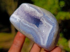 Polished Blue Lace Agate Standing Display Pieces and Free Forms x 9 From Nsanje, Malawi - Toprock Gemstones and Minerals 