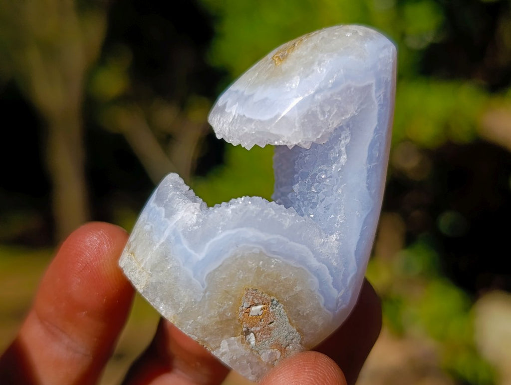 Polished Blue Lace Agate Standing Display Pieces and Free Forms x 9 From Nsanje, Malawi - Toprock Gemstones and Minerals 
