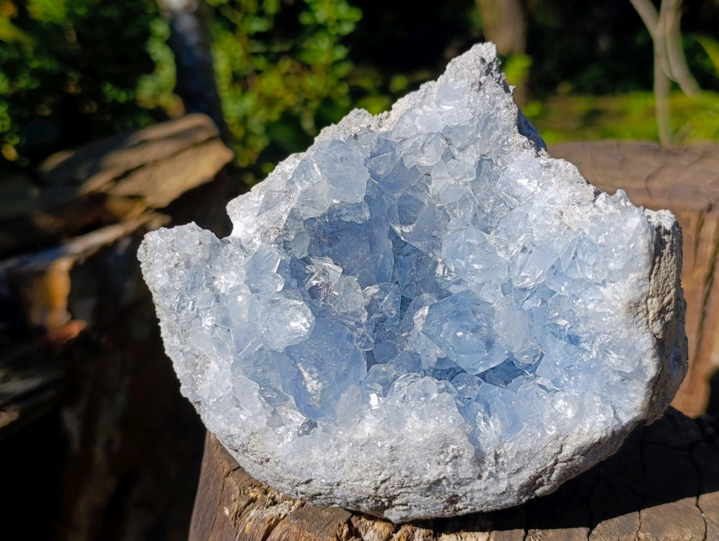 Natural Blue Celestite Geode Specimens x 3 From Sakoany, Madagascar - Toprock Gemstones and Minerals 