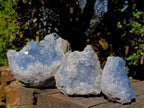 Natural Blue Celestite Geode Specimens x 3 From Sakoany, Madagascar - Toprock Gemstones and Minerals 