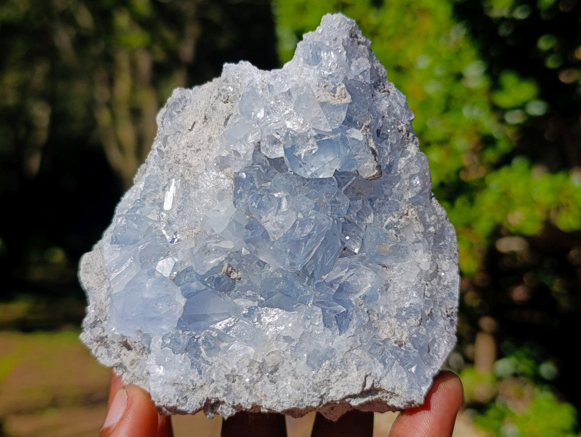 Natural Blue Celestite Geode Specimens x 3 From Sakoany, Madagascar - Toprock Gemstones and Minerals 