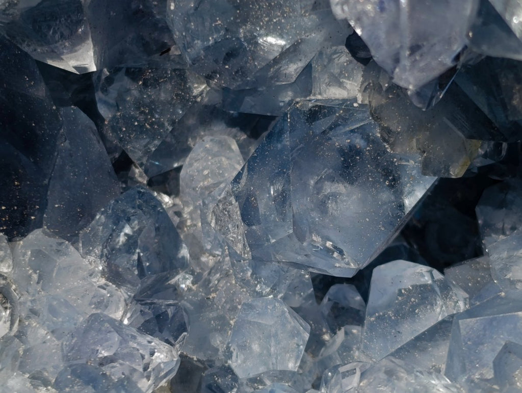 Natural Blue Celestite Geode Specimens x 3 From Sakoany, Madagascar - Toprock Gemstones and Minerals 