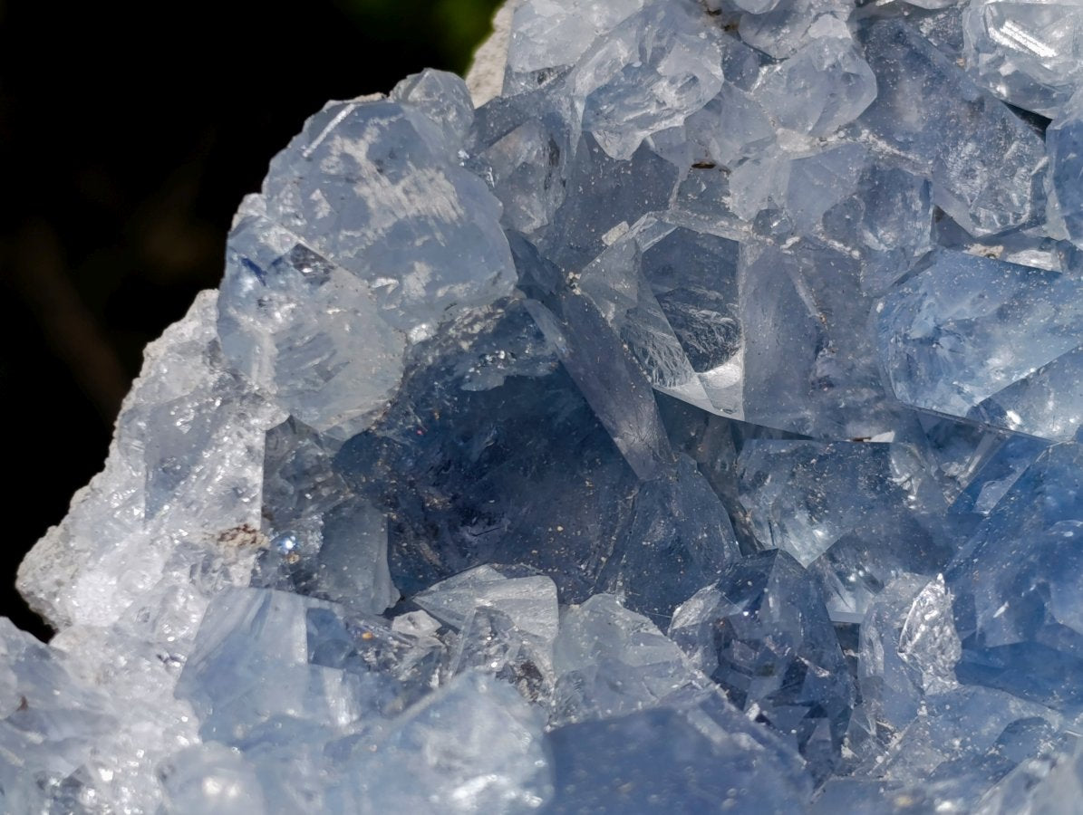 Natural Blue Celestite Geode Specimens x 3 From Sakoany, Madagascar - Toprock Gemstones and Minerals 
