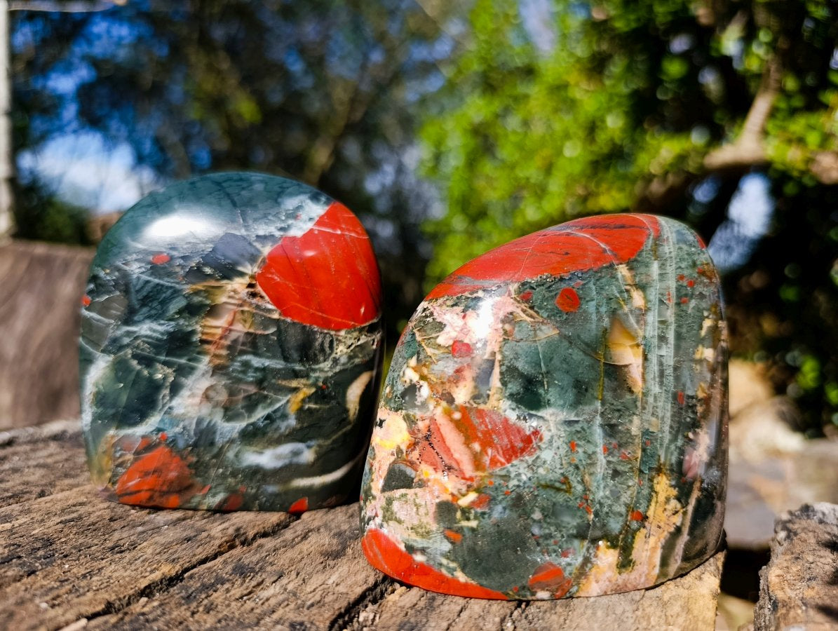 Polished Bloodstone Display Crystal Points x 3 From Swaziland - Toprock Gemstones and Minerals 