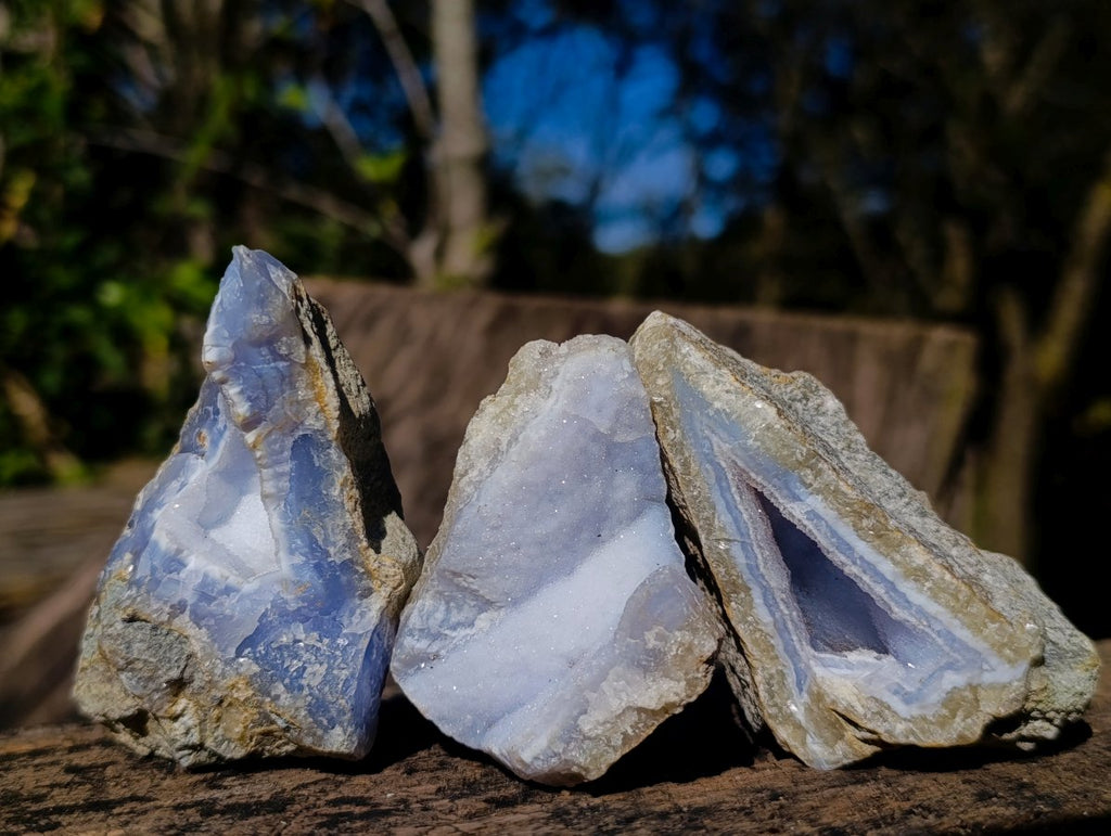 Natural Blue Lace Agate Geode Specimens x 24 From Nsanje, Malawi - Toprock Gemstones and Minerals 