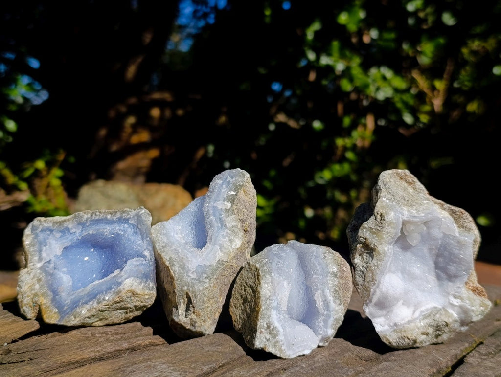 Natural Blue Lace Agate Geode Specimens x 24 From Nsanje, Malawi - Toprock Gemstones and Minerals 