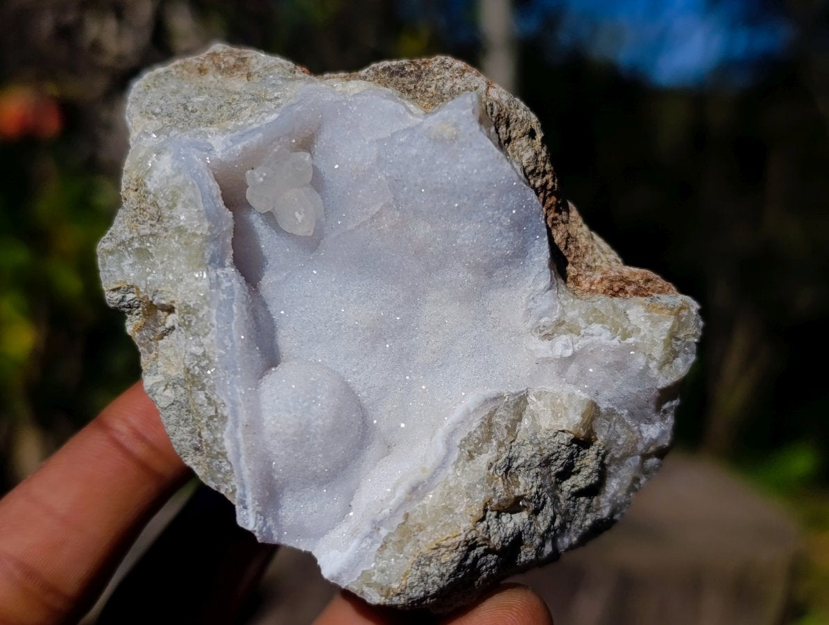 Natural Blue Lace Agate Geode Specimens x 24 From Nsanje, Malawi - Toprock Gemstones and Minerals 