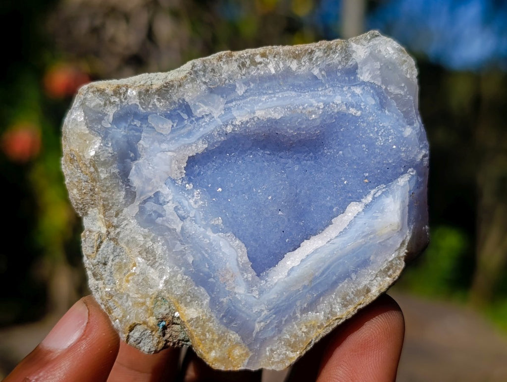 Natural Blue Lace Agate Geode Specimens x 24 From Nsanje, Malawi - Toprock Gemstones and Minerals 