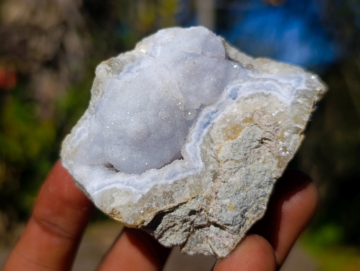 Natural Blue Lace Agate Geode Specimens x 24 From Nsanje, Malawi - Toprock Gemstones and Minerals 